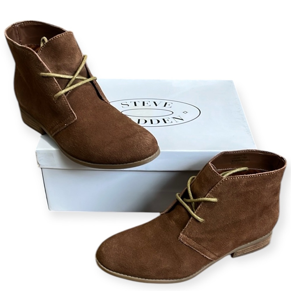 Steve Madden Damiann Chestnut Suede Women's Brown Ankle Boots Size 7